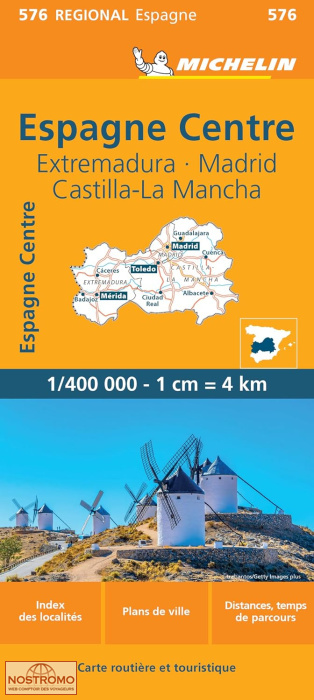 576 CENTRAL SPAIN : CASTILE LA MANCHA - EXTREMADURA-MADRID | Michelin road map