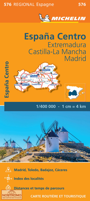 576 ESPAGNE CENTRE : CASTILLE-LA MANCHE-ESTREMADOURE-MADRID | carte routière Michelin