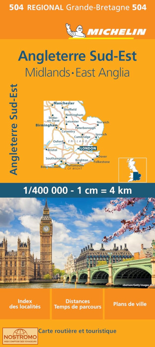 504 SOUTHEAST ENGLAND - MIDLANDS - EAST ANGLIA | Michelin road map
