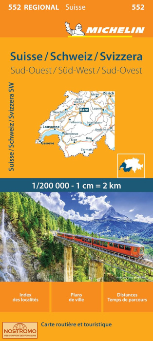552 SOUTHWEST SWITZERLAND | Michelin road map