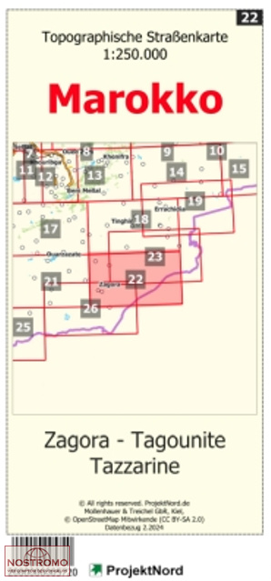22 ZAGORA - TAGOUNITE - TAZZARINE | Projektnord topographic map