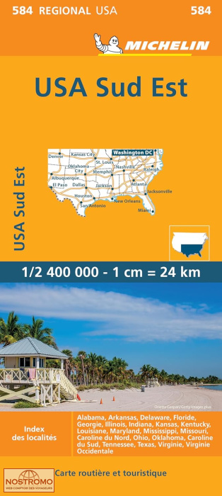 584 SOUTHEASTERN USA | Michelin road map