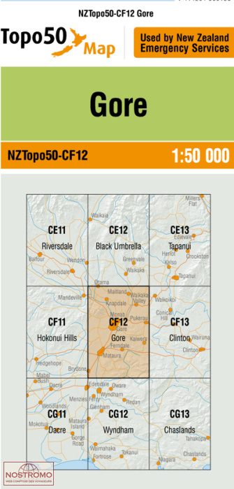 CF12 GORE | carte topographique LINZ