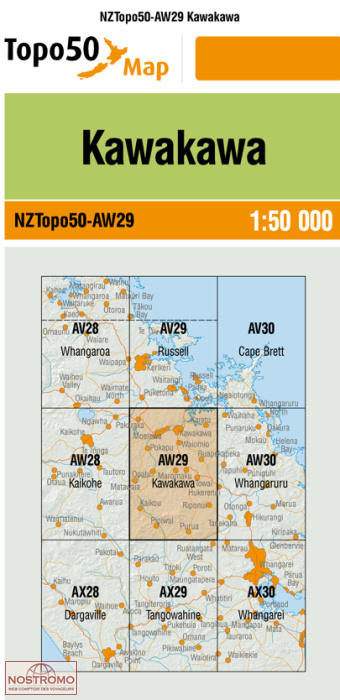 AW29 KAWAKAWA | carte topographique LINZ
