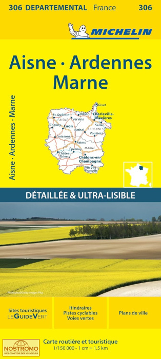306 AISNE - ARDENNES - MARNE | Michelin road map