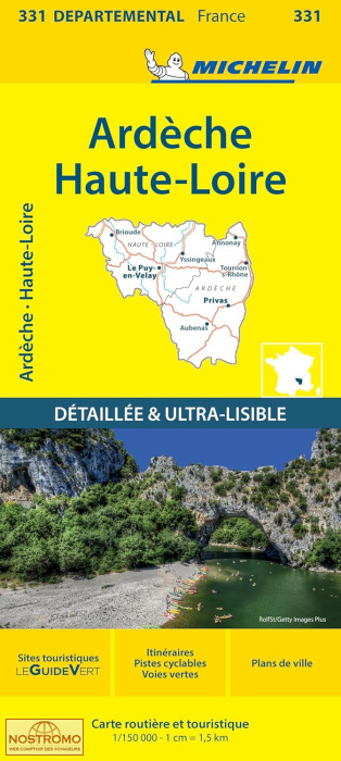 331 ARDÈCHE - HAUTE-LOIRE | carte routière Michelin