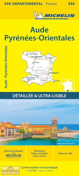 344 AUDE - PYRÉNÉES-ORIENTALES | Michelin road map