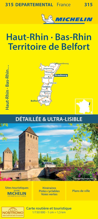 315 HAUT-RHIN - BAS-RHIN - TERRITOIRE DE BELFORT | Michelin road map