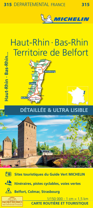315 HAUT-RHIN - BAS-RHIN - TERRITOIRE DE BELFORT | carte routière Michelin