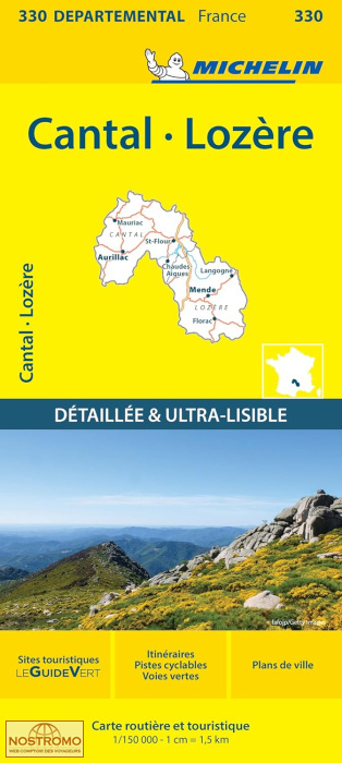 330 CANTAL - LOZÈRE | carte routière Michelin