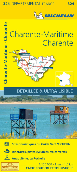 324 CHARENTE - CHARENTE-MARITIME | carte routière Michelin