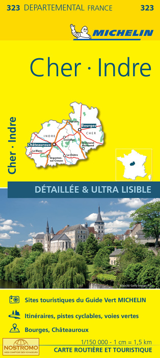 323 CHER - INDRE | carte routière Michelin