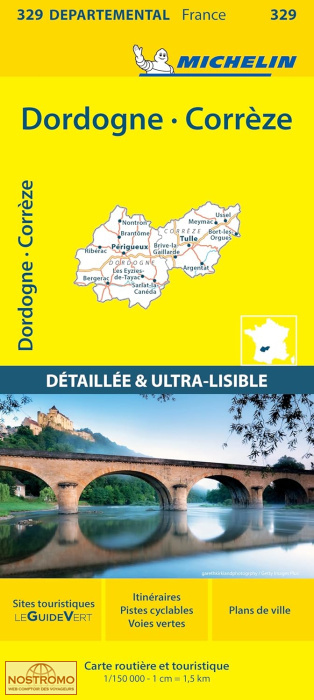 329 DORDOGNE - CORRÈZE | Michelin road map