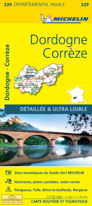 329 DORDOGNE - CORRÈZE | carte routière Michelin
