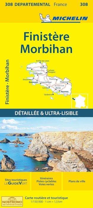308 FINISTÈRE - MORBIHAN | Michelin road map