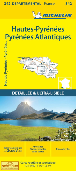 342 HAUTES-PYRÉNÉES - PYRÉNÉES-ATLANTIQUES | Michelin road map