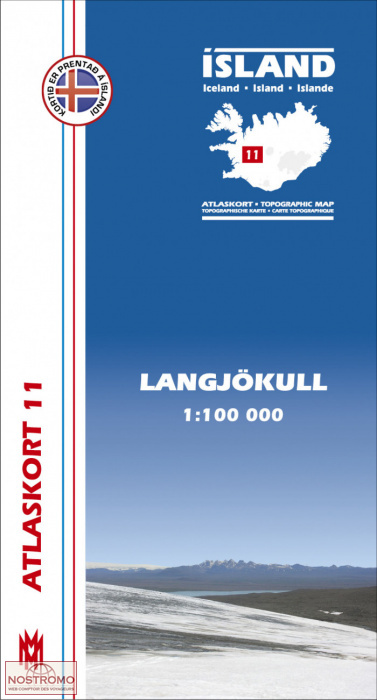 LANGJÖKULL 11 | hiking map Mal og Menning