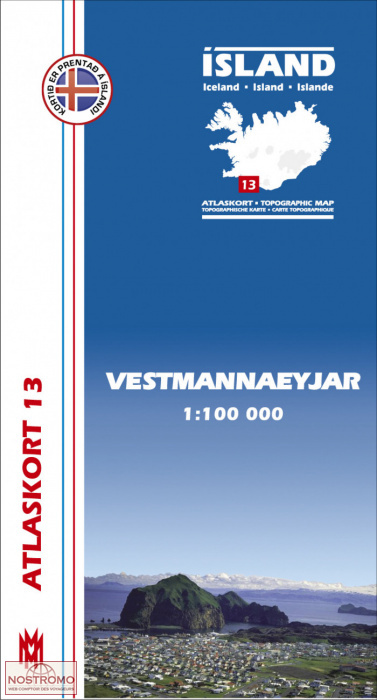 VESTMANNAEYJAR 13 | hiking map Mal og Menning