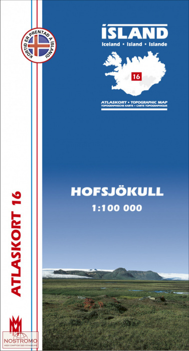 HOFSJÖKULL 16 | hiking map Mal og Menning
