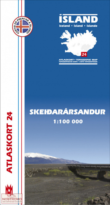 SKEIDARARSANDUR 24 | hiking map Mal og Menning
