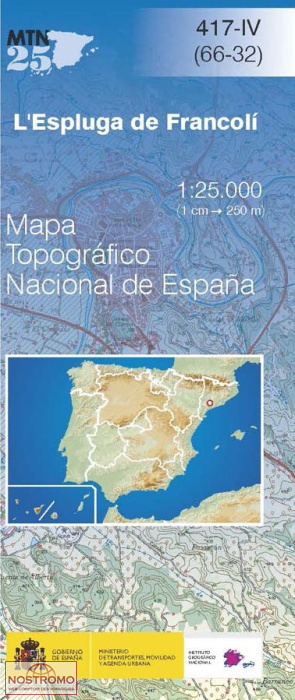 417-4 L'ESPLUGA DE FRANCOLÍ | carte topographique CNIG