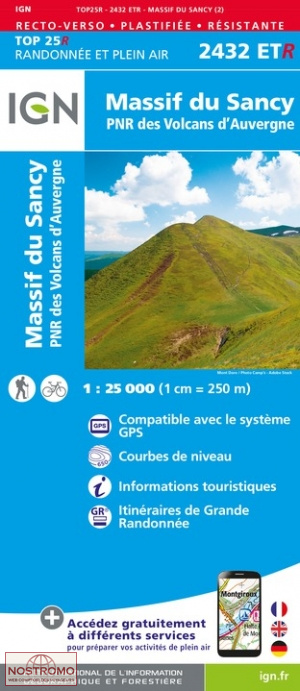 2432ETR MASSIF DU SANCY | carte de randonnée IGN
