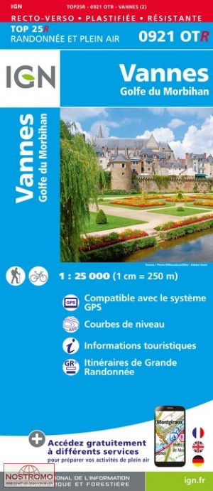 0921OTR VANNES | carte de randonnée IGN