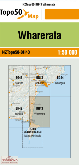 BH43 WHARERATA | carte topographique LINZ