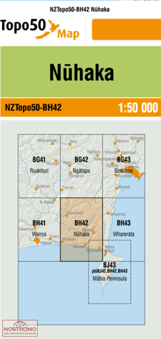 BH42 NUHAKA | carte topographique LINZ