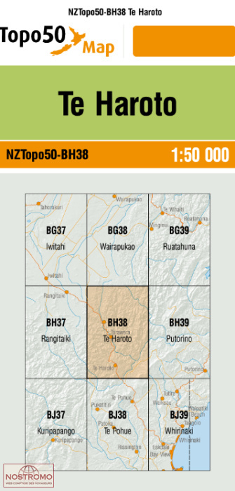 BH38 TE HAROTO | carte topographique LINZ