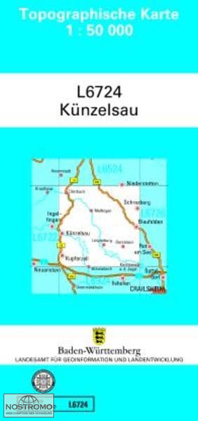 L6724 KÜNZELSAU | carte topographique LGL