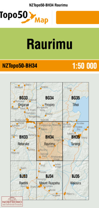 BH34 RAURIMU | carte topographique LINZ