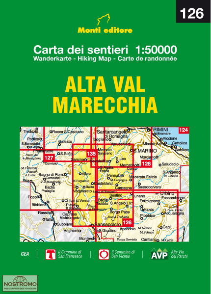 126 ALTA VIA MARECCHIA | Monti hiking map