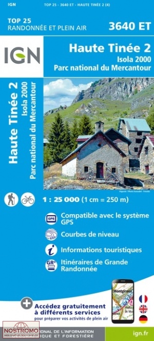3640ET HAUTE TINÉE 2 | carte de randonnée IGN