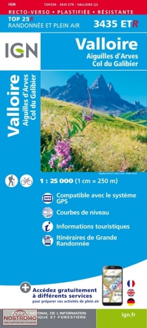 3435ETR VALLOIRE | carte de randonnée IGN