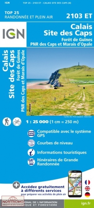 2103ET CALAIS - SITE DES CAPS | IGN hiking map
