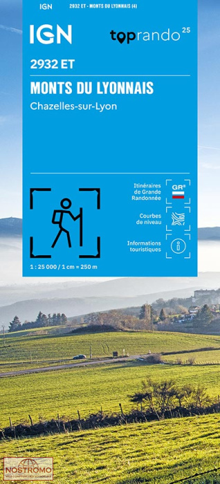 2932ET MONTS DU LYONNAIS | carte de randonnée IGN
