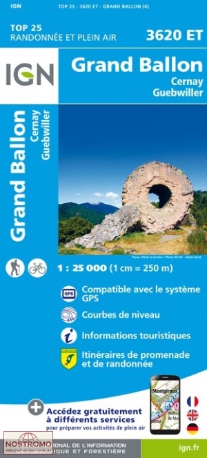 3620ET GRAND BALLON | carte de randonnée IGN