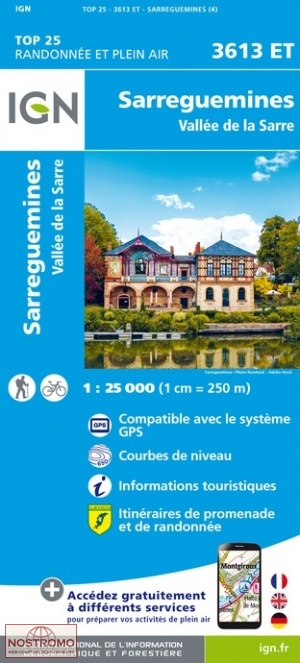 3613ET SARREGUEMINES | carte de randonnée IGN