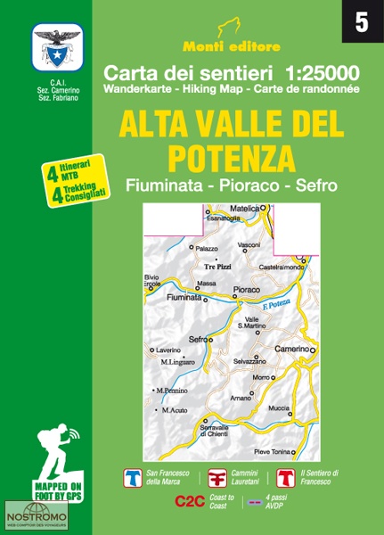 05 ALTA VALLE DEL POTENZA | Monti hiking map