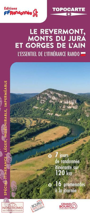 LE REVERMONT, MONTS DU JURA ET GORGES DE L'AIN | FFRP hiking map