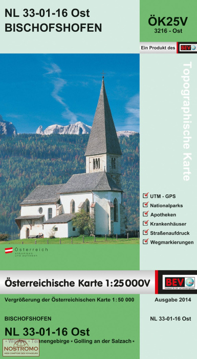 3216-OST BISCHOFSHOFEN | carte topographique BEV