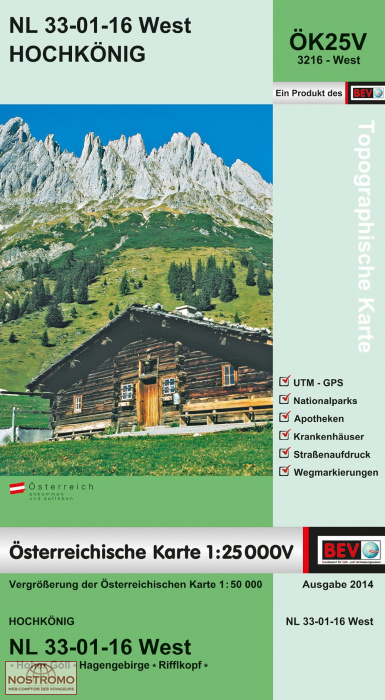 3216-WEST HOCHKÖNIG | carte topographique BEV