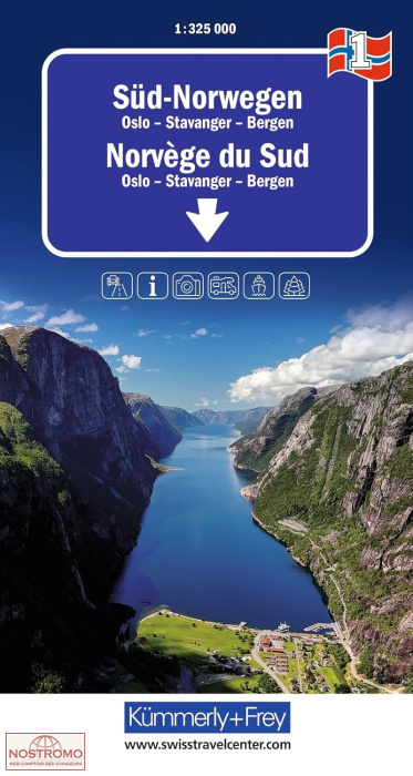 1 NORVÈGE SUD | carte routière Kummerly+Frey
