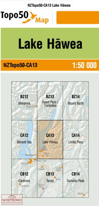 CA13 LAKE HAWEA | carte topographique LINZ