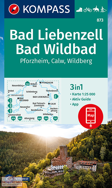 873 BAD LIEBENZELL- BAD WILDBAD | Kompass hiking map