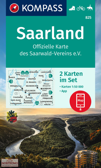 825 SAARLAND | Kompass hiking maps