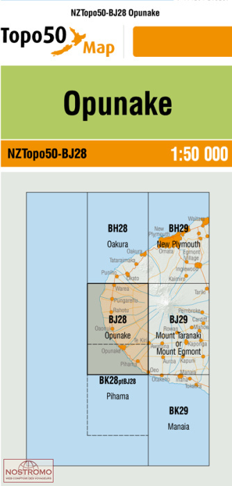 BJ28 OPUNAKE | carte topographique LINZ