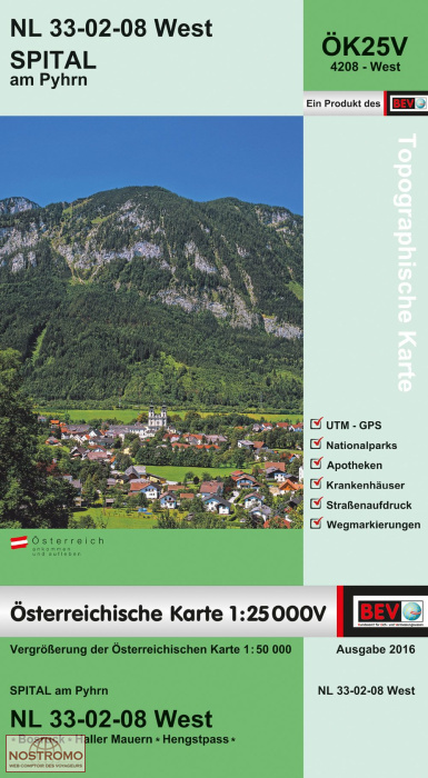 4208-WEST SPITAL AM PYHRN | carte topographique BEV