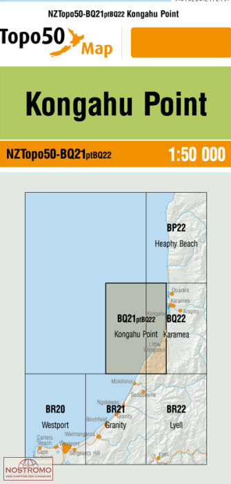 BQ21PTBQ22 KONGAHU POINT | carte topographique LINZ